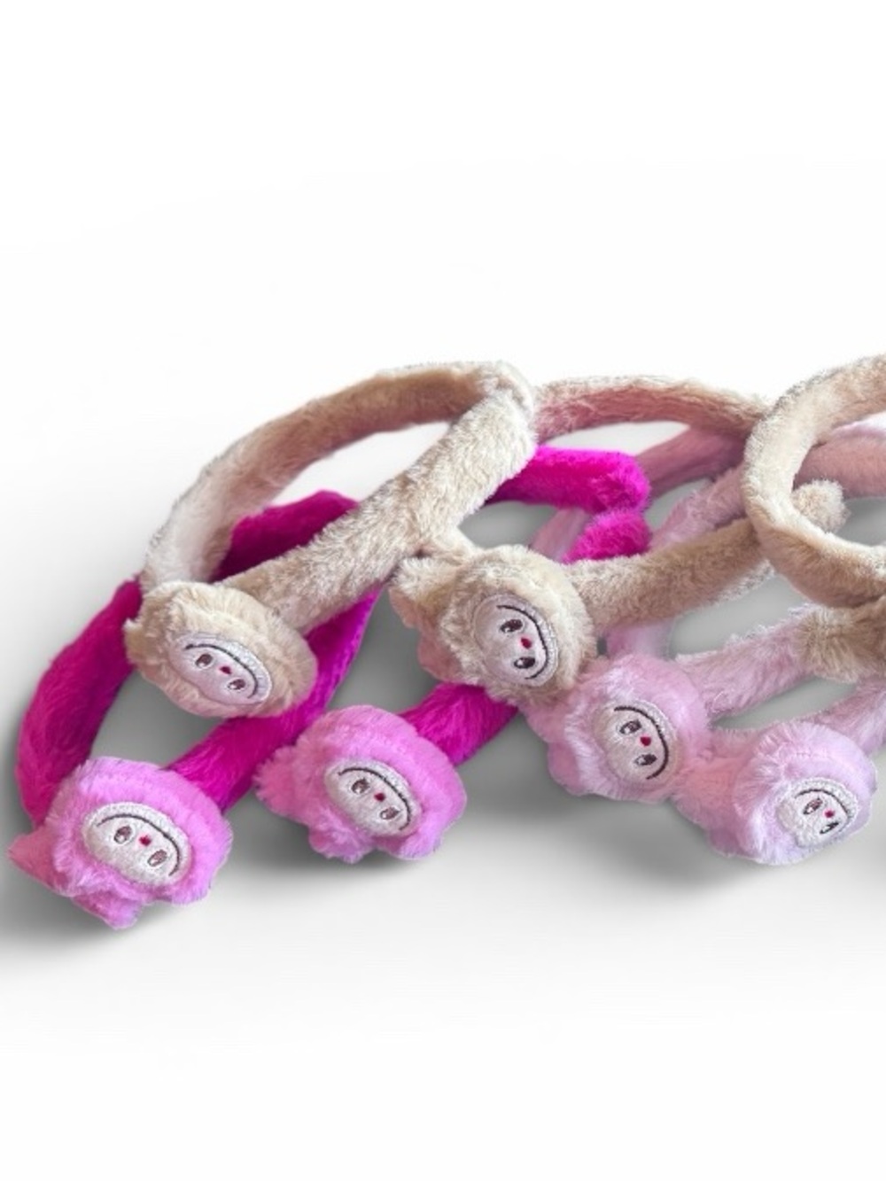 Plush Set of 11 Monster Headbands - Assorted Pink, Blue, Tan & Purple